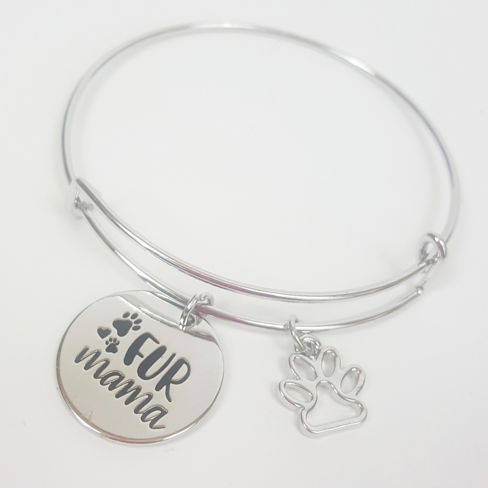 NEW Fur Mama Dog Mom Cat Mom Bracelet Bangle